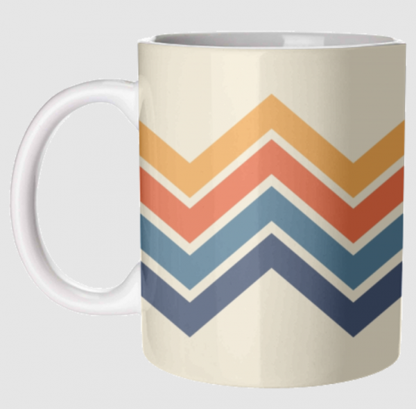Mug dengan desain retro dan vintage yang klasik